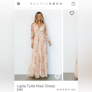 Baltic Born Layla Tulle Maxi Dress - M - NEW w/ tags